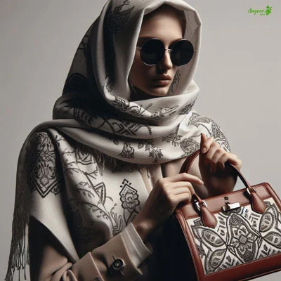 استایل خانم با روسری و کیف