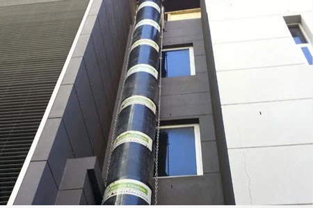 How does the building waste shooting washing system work?